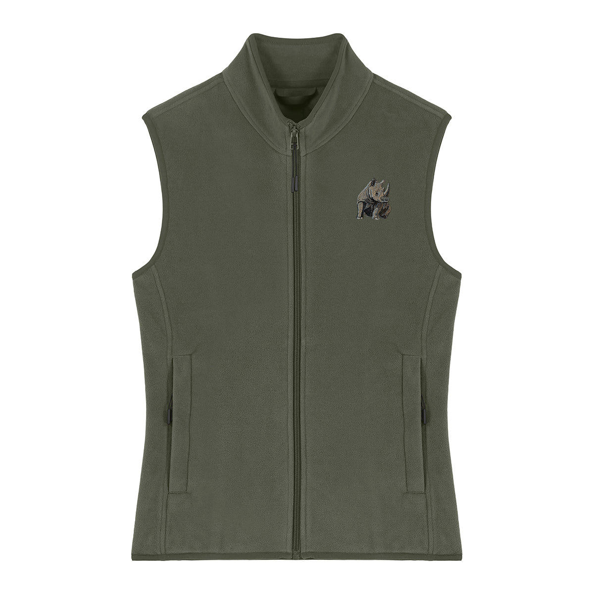 Rhino Embroidered Women's Fleece Gilet Bodywarmer