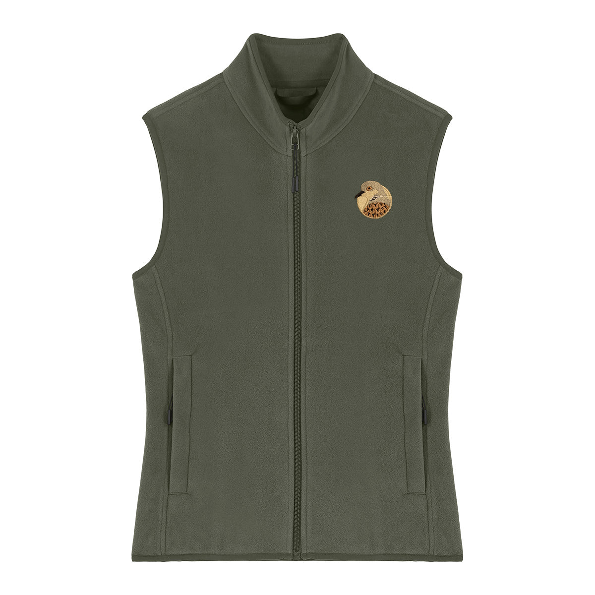 Turtledove Portrait Embroidered Women's Fleece Gilet Bodywarmer