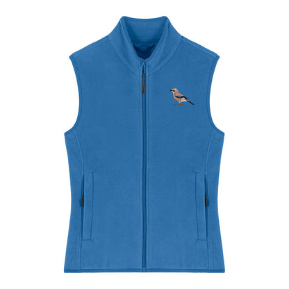 Eurasian Jay Embroidered Women's Fleece Gilet Bodywarmer