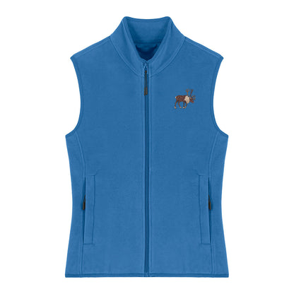 Reindeer Embroidered Women's Fleece Gilet Bodywarmer