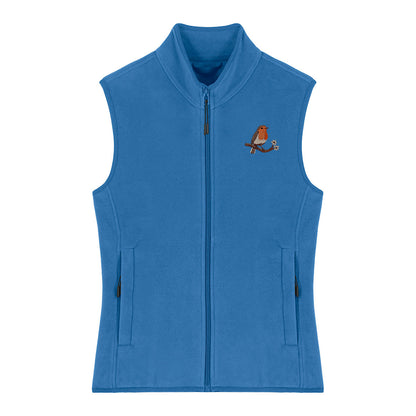 Robin Embroidered Women's Fleece Gilet Bodywarmer