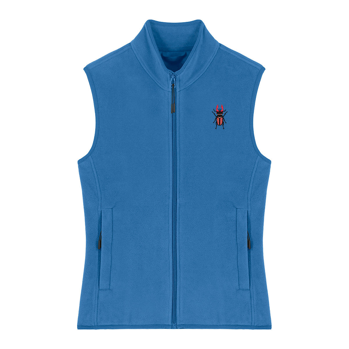 Stag Beetle Embroidered Women's Fleece Gilet Bodywarmer