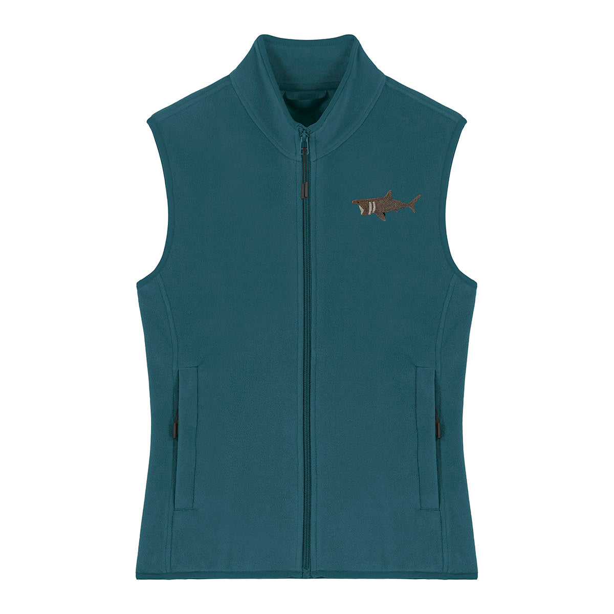 Basking Shark Embroidered Women's Fleece Gilet Bodywarmer