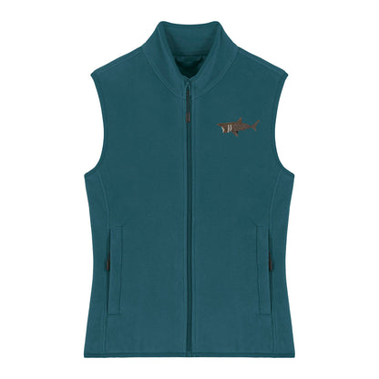 Basking Shark Embroidered Women's Fleece Gilet Bodywarmer