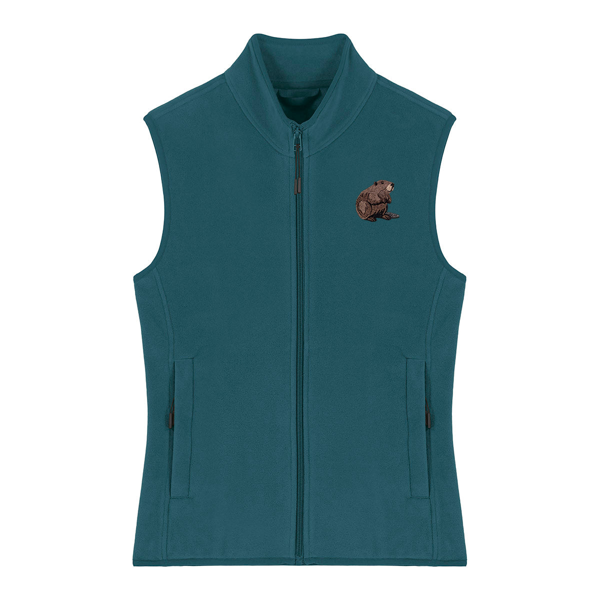 Beaver Embroidered Women's Fleece Gilet Bodywarmer
