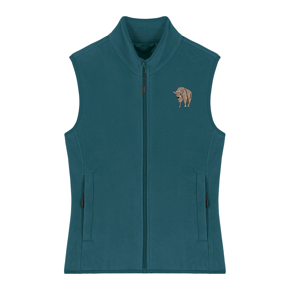 Bison Embroidered Women's Fleece Gilet Bodywarmer