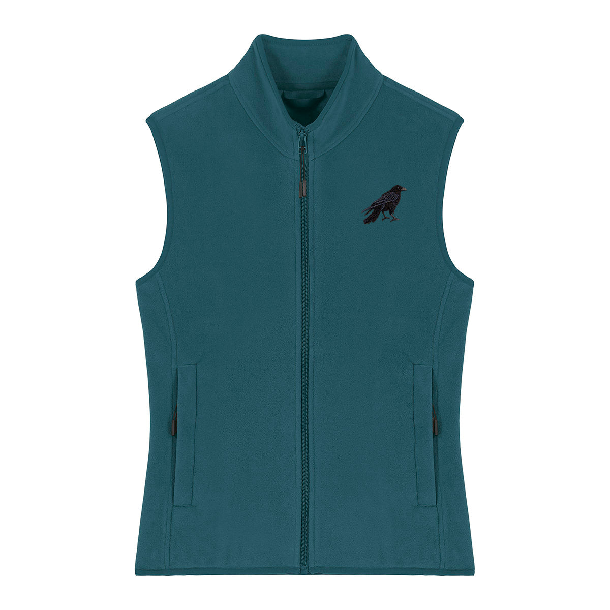 Crow Embroidered Women's Fleece Gilet Bodywarmer