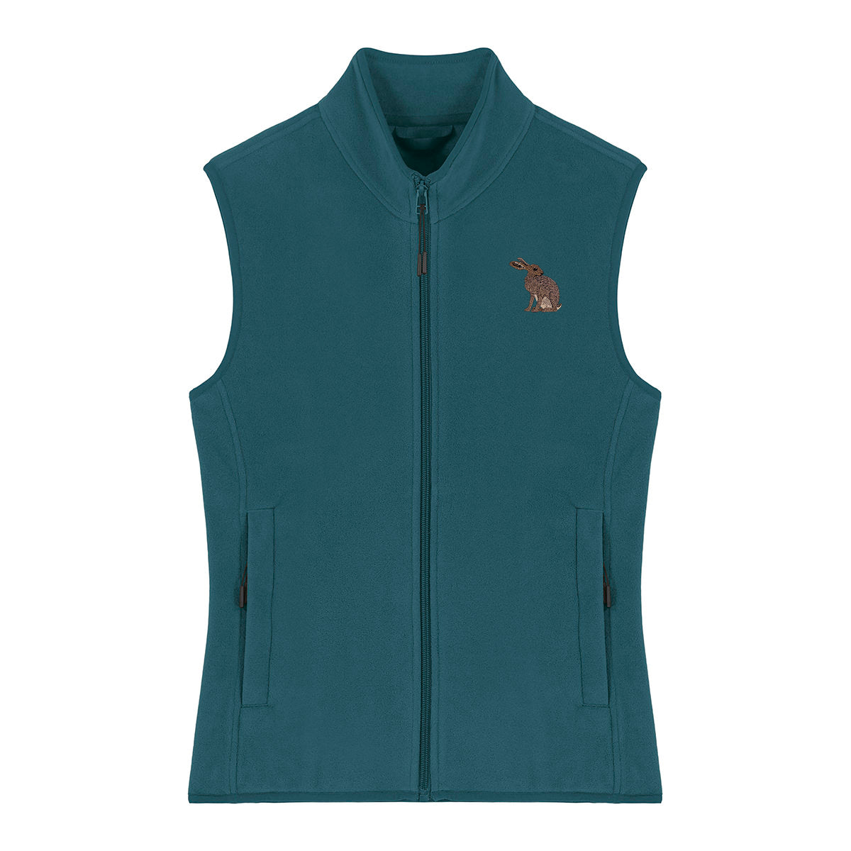 Hare Embroidered Women's Fleece Gilet Bodywarmer