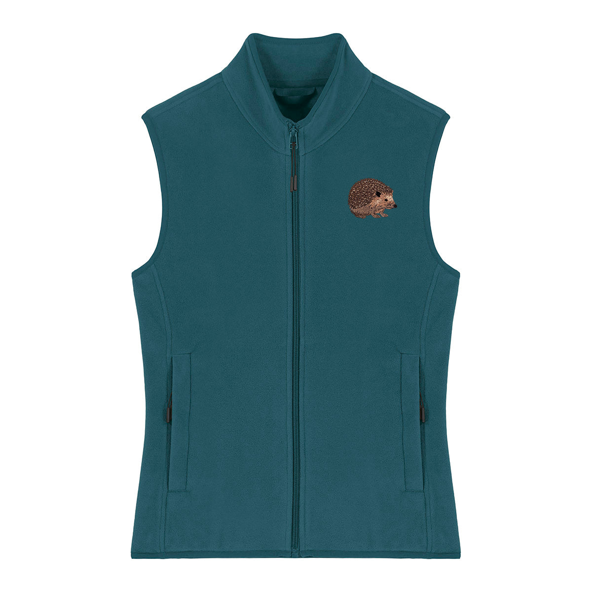 Hedgehog Embroidered Women's Fleece Gilet Bodywarmer