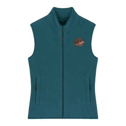 Hedgehog Embroidered Women's Fleece Gilet Bodywarmer