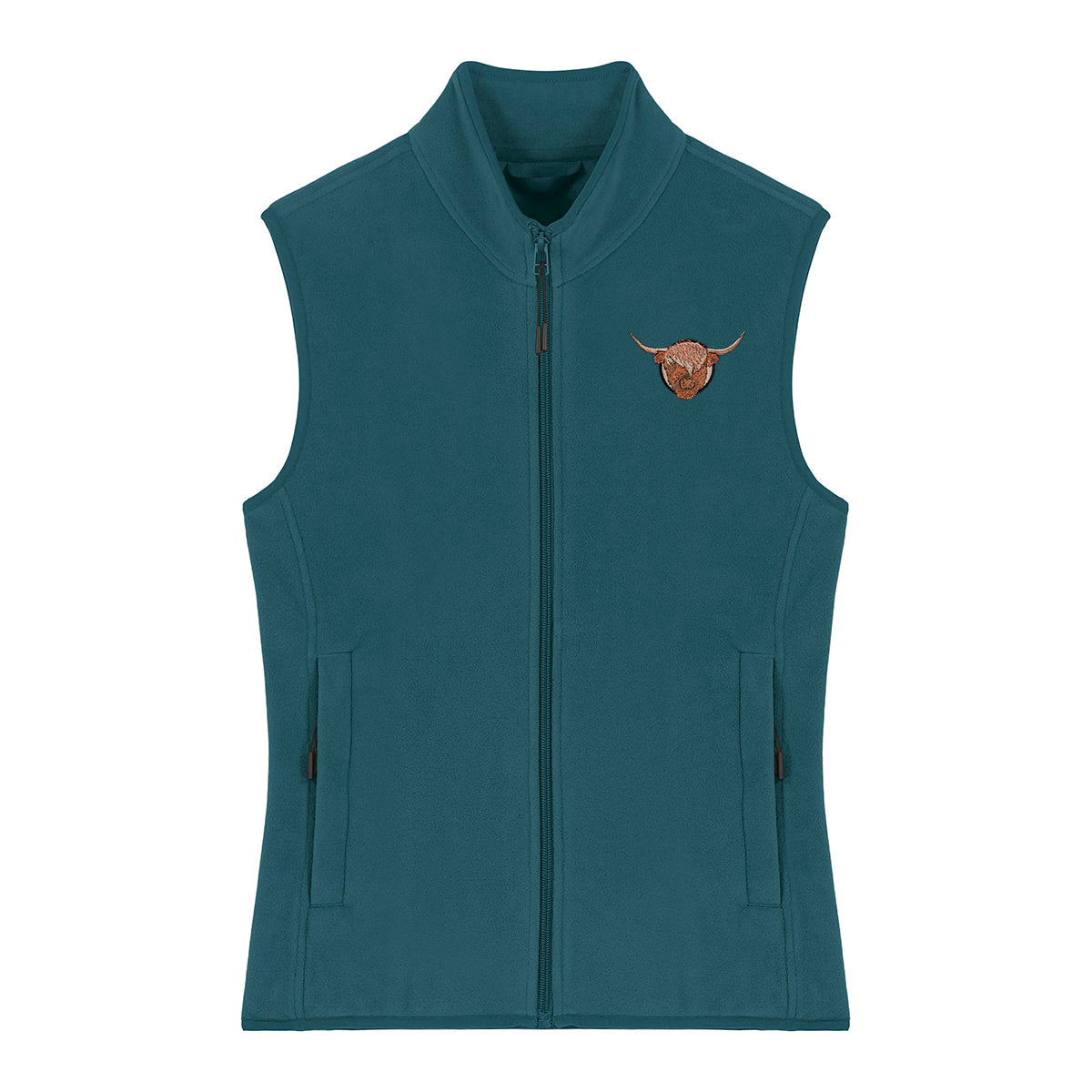 Highland Cow Embroidered Women's Fleece Gilet Bodywarmer