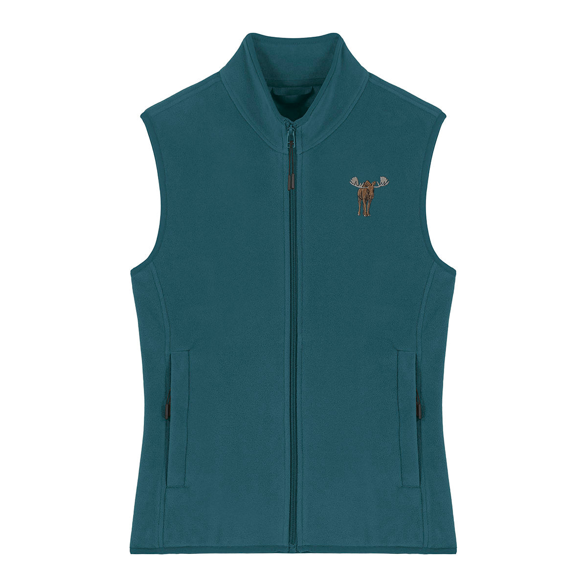 Moose Embroidered Women's Fleece Gilet Bodywarmer