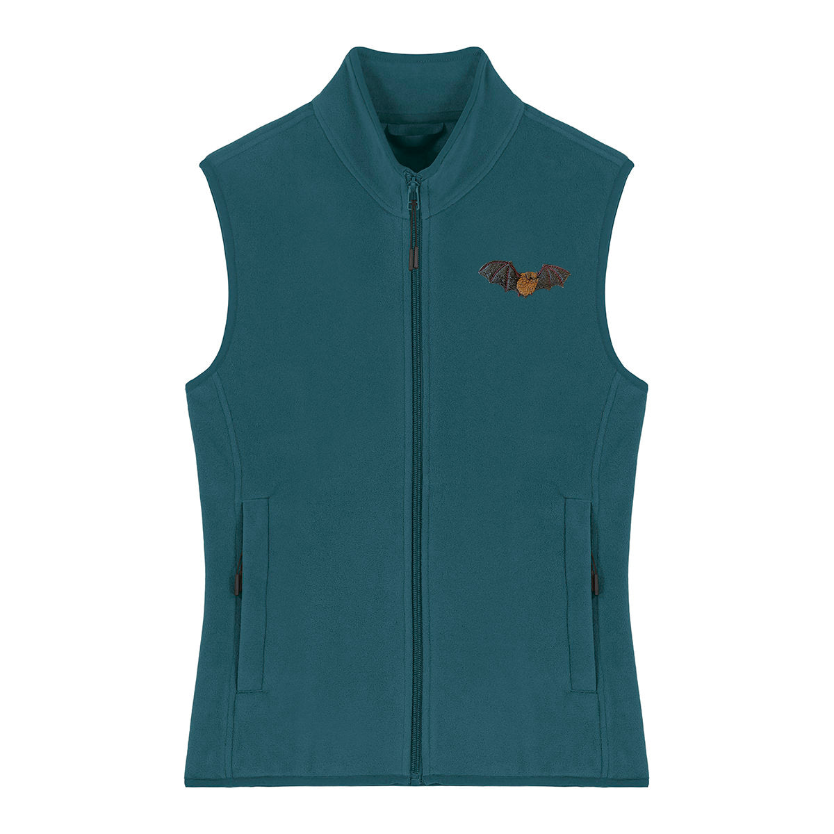 Noctule Bat Embroidered Women's Fleece Gilet Bodywarmer