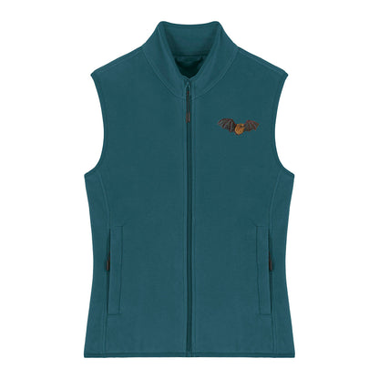 Noctule Bat Embroidered Women's Fleece Gilet Bodywarmer