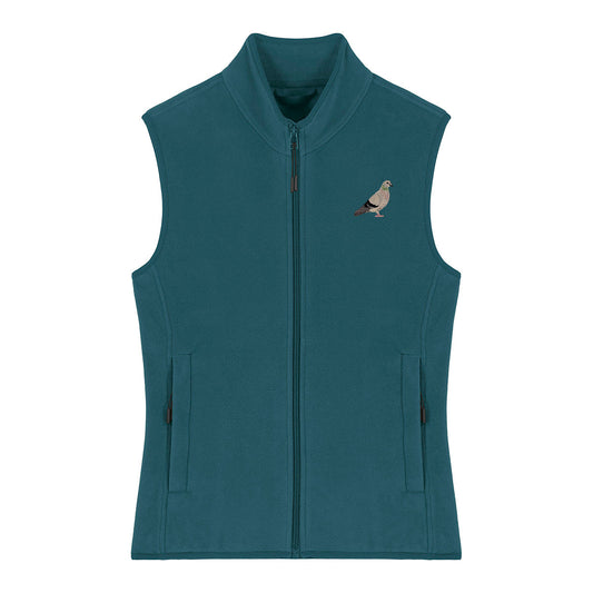 Pigeon Embroidered Women's Fleece Gilet Bodywarmer