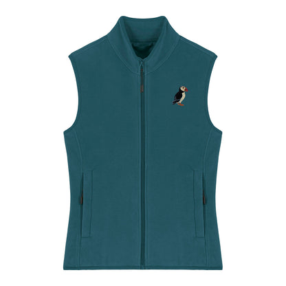 Puffin Embroidered Women's Fleece Gilet Bodywarmer