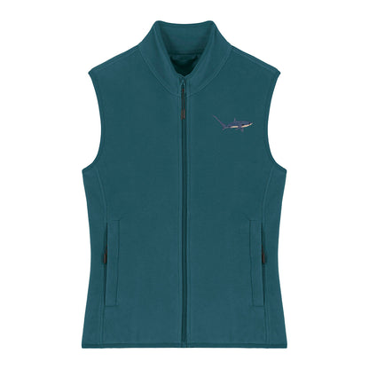 Thresher Shark Embroidered Women's Fleece Gilet Bodywarmer