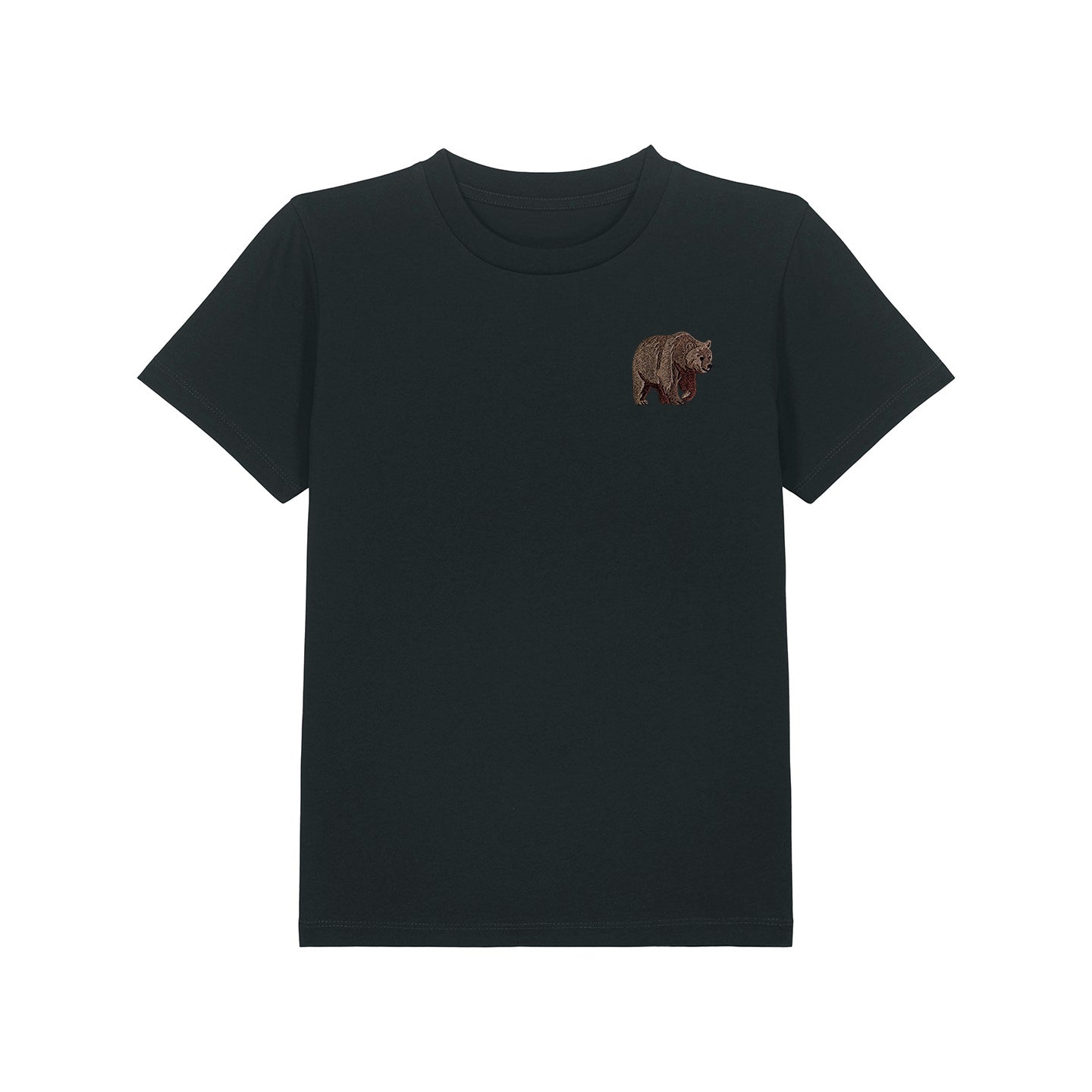 Brown Bear Embroidered Kids T-Shirt
