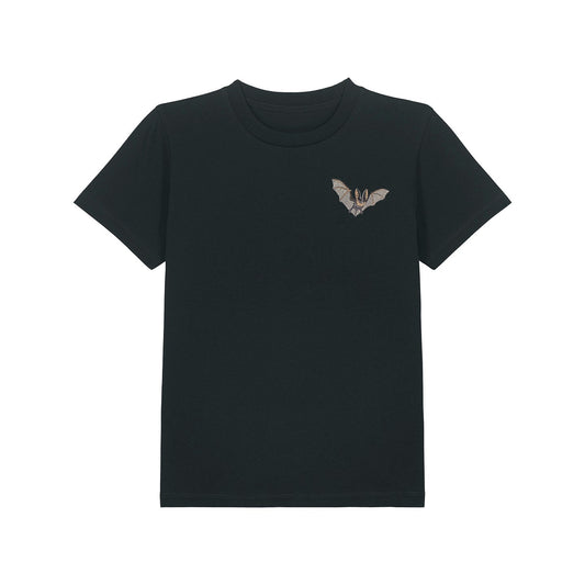 Grey Long-Eared Bat Embroidered Kids T-Shirt