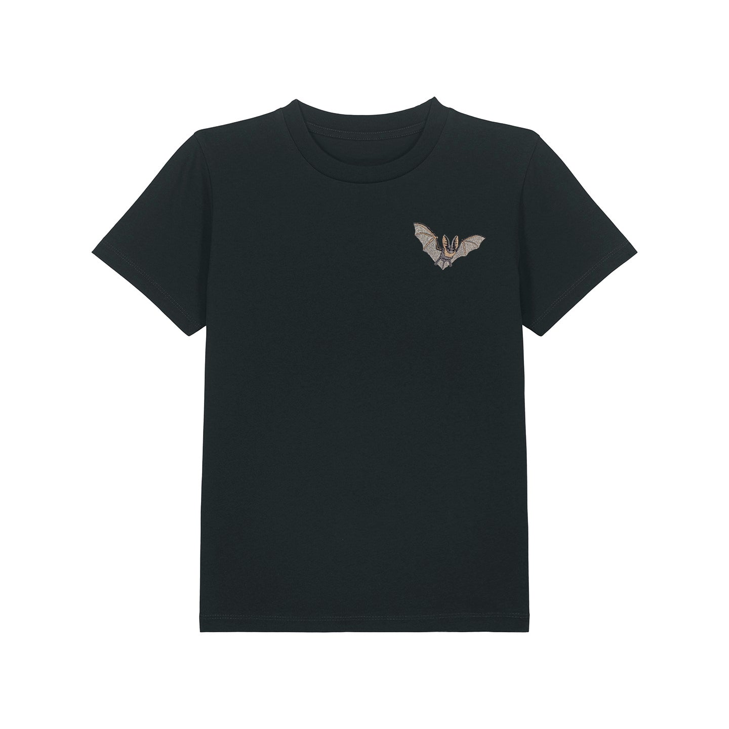 Grey Long-Eared Bat Embroidered Kids T-Shirt