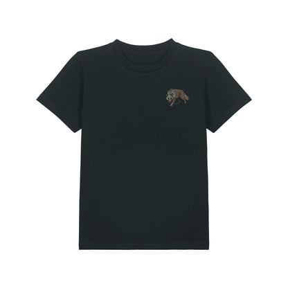 Grey Wolf Embroidered Kids T-Shirt