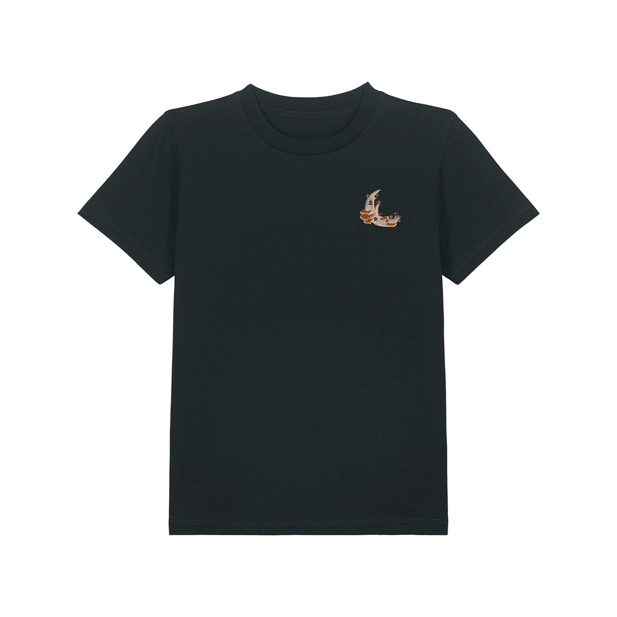 Mushroom Moon Crescent Embroidered Kids T-Shirt