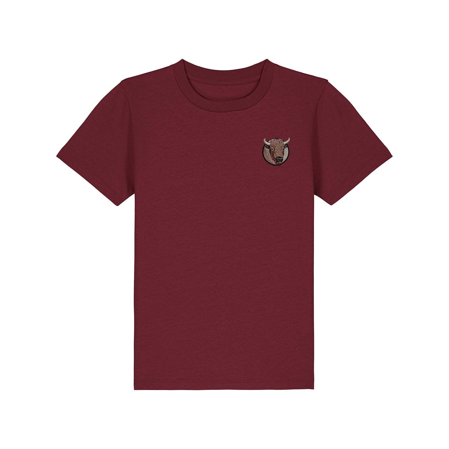Bison Portrait Embroidered Kids T-Shirt