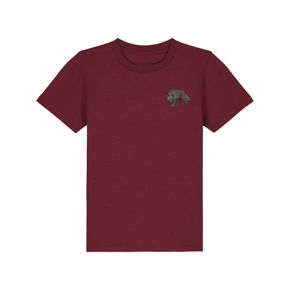 Grey Wolf Embroidered Kids T-Shirt