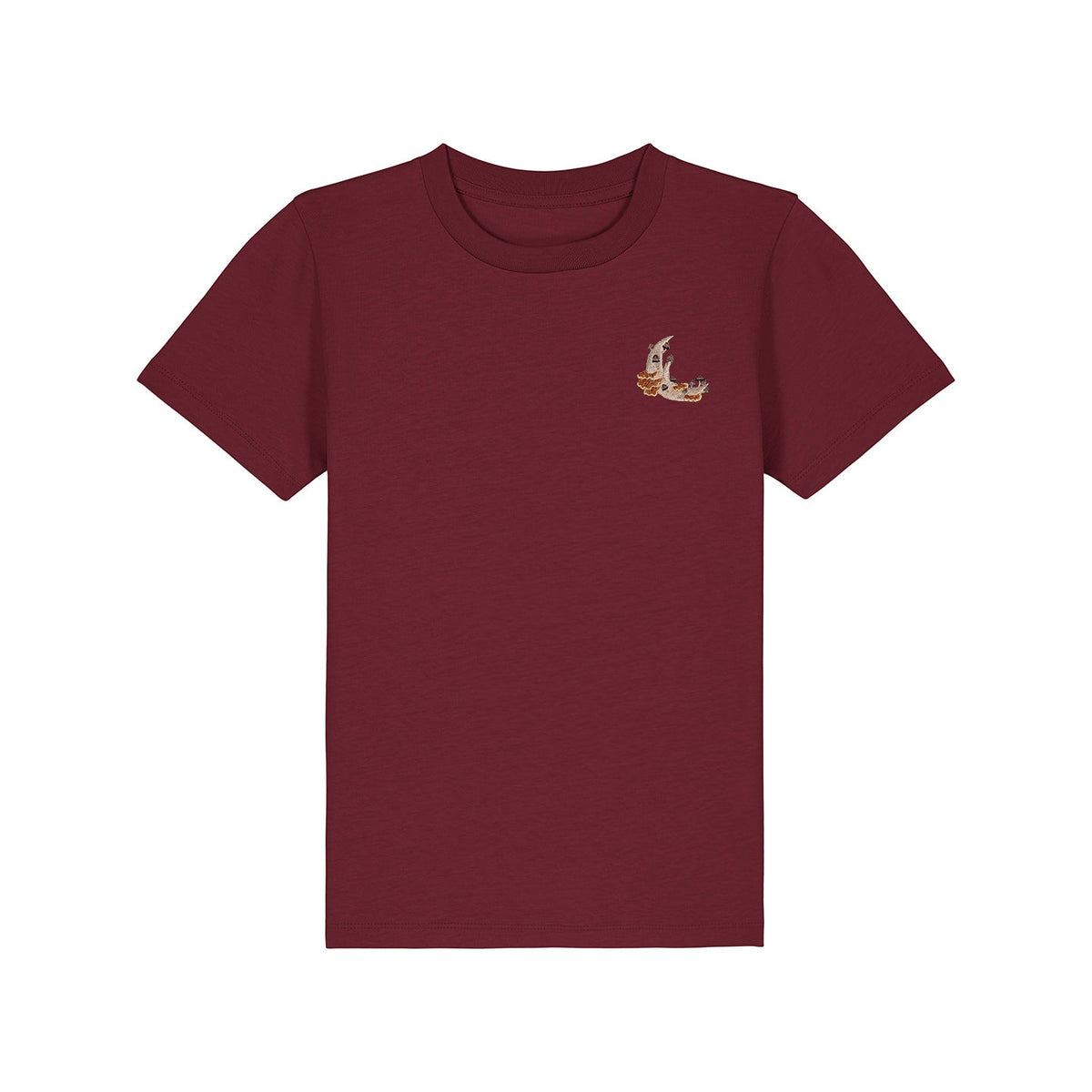 Mushroom Moon Crescent Embroidered Kids T-Shirt