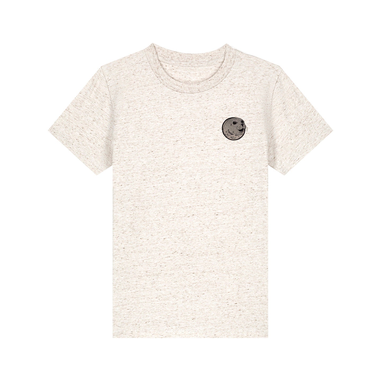 Grey Seal Portrait Embroidered Kids T-Shirt