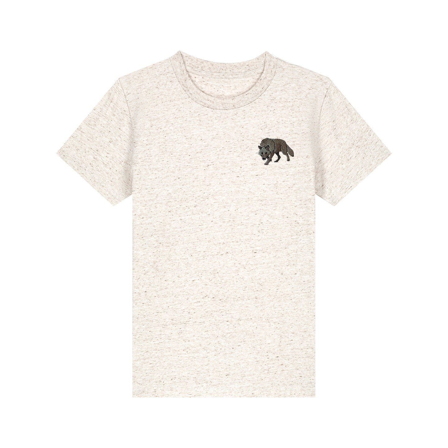 Grey Wolf Embroidered Kids T-Shirt