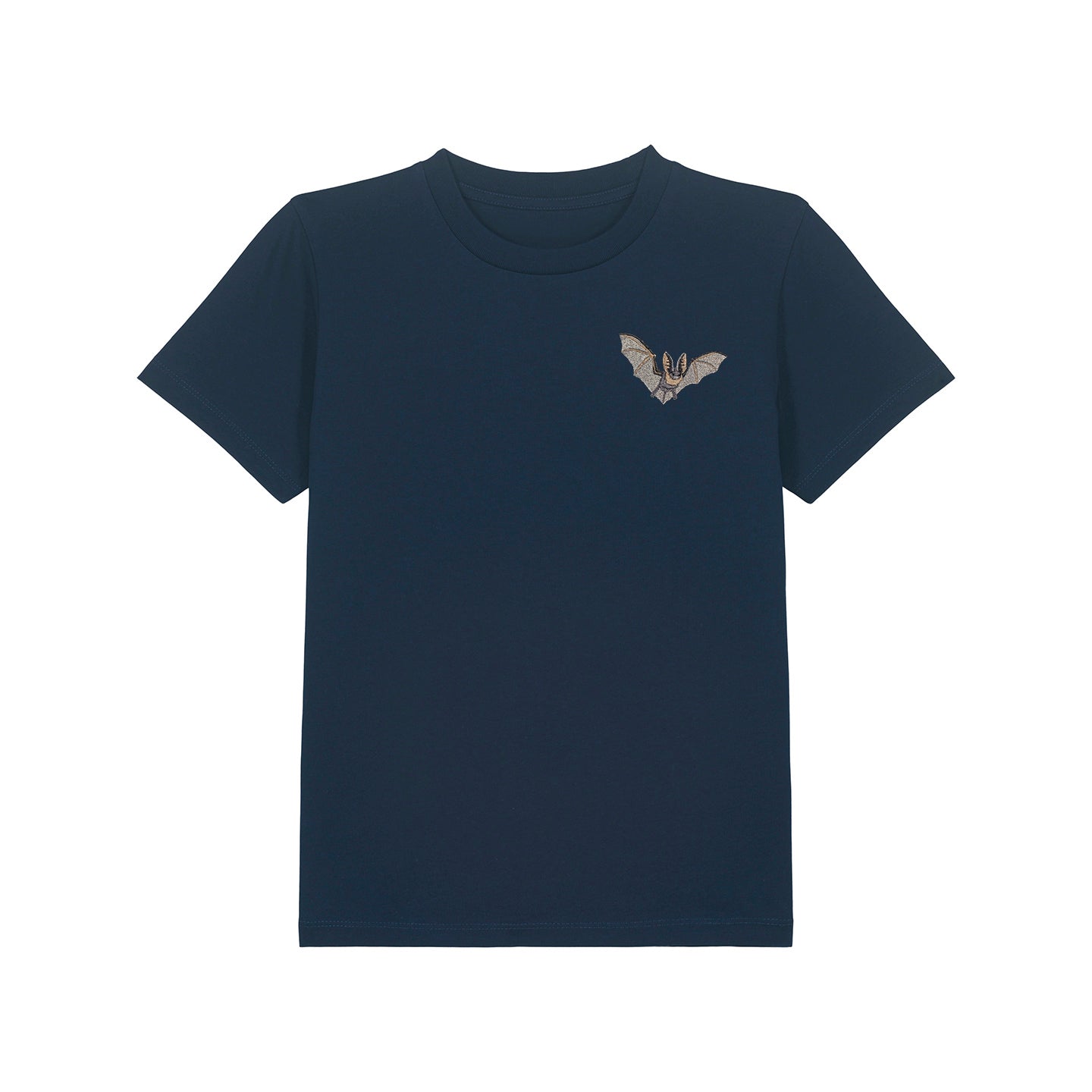 Grey Long-Eared Bat Embroidered Kids T-Shirt