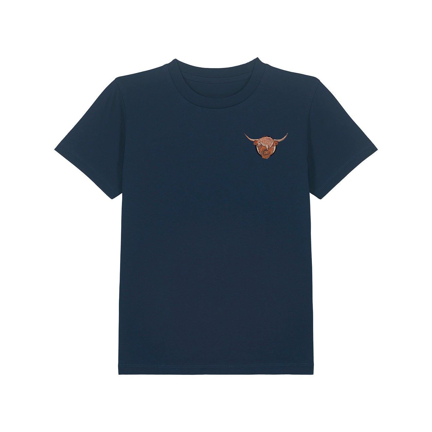 Highland Cow Embroidered Kids T-Shirt
