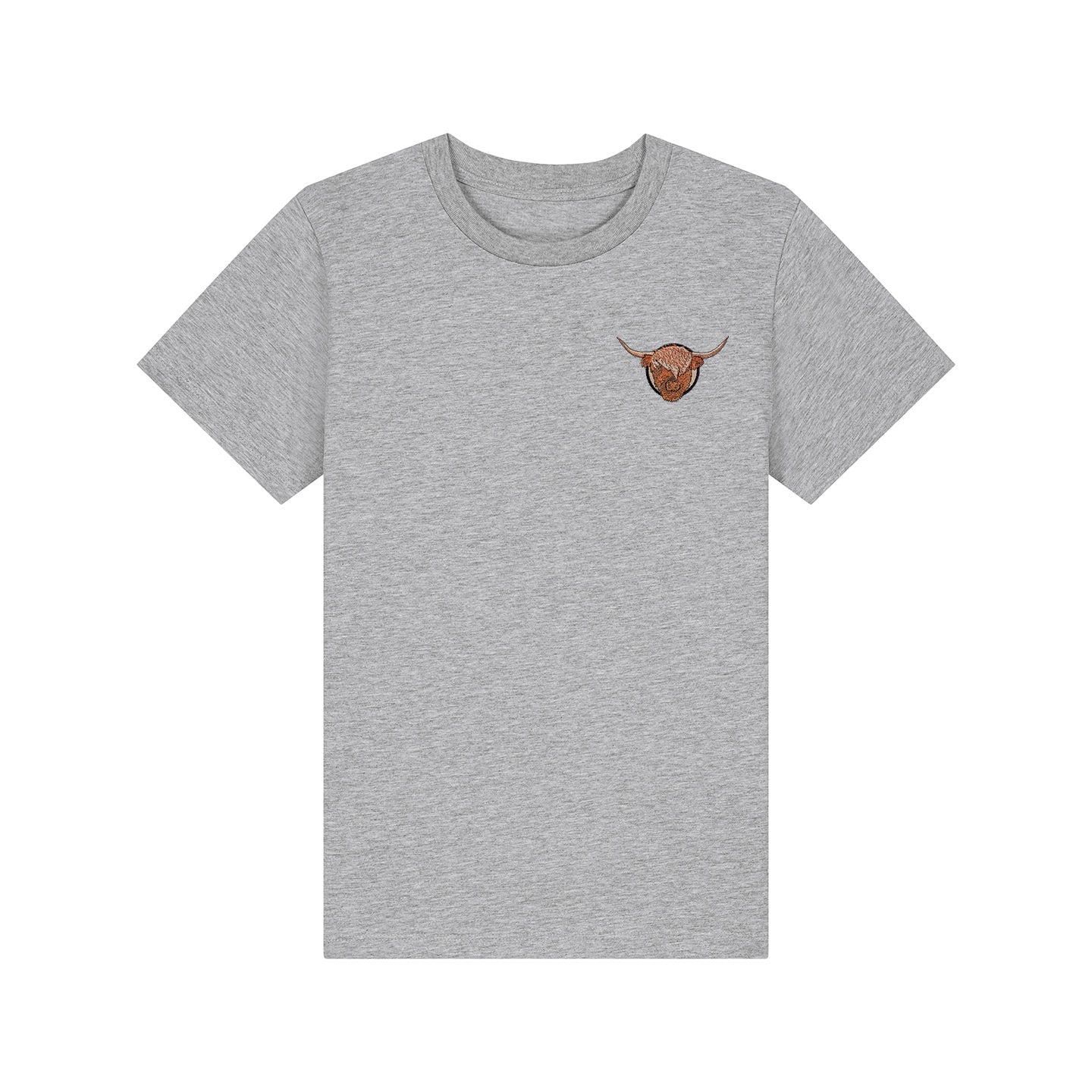 Highland Cow Embroidered Kids T-Shirt