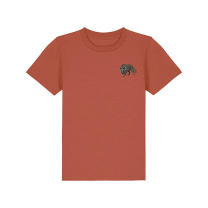 Grey Wolf Embroidered Kids T-Shirt