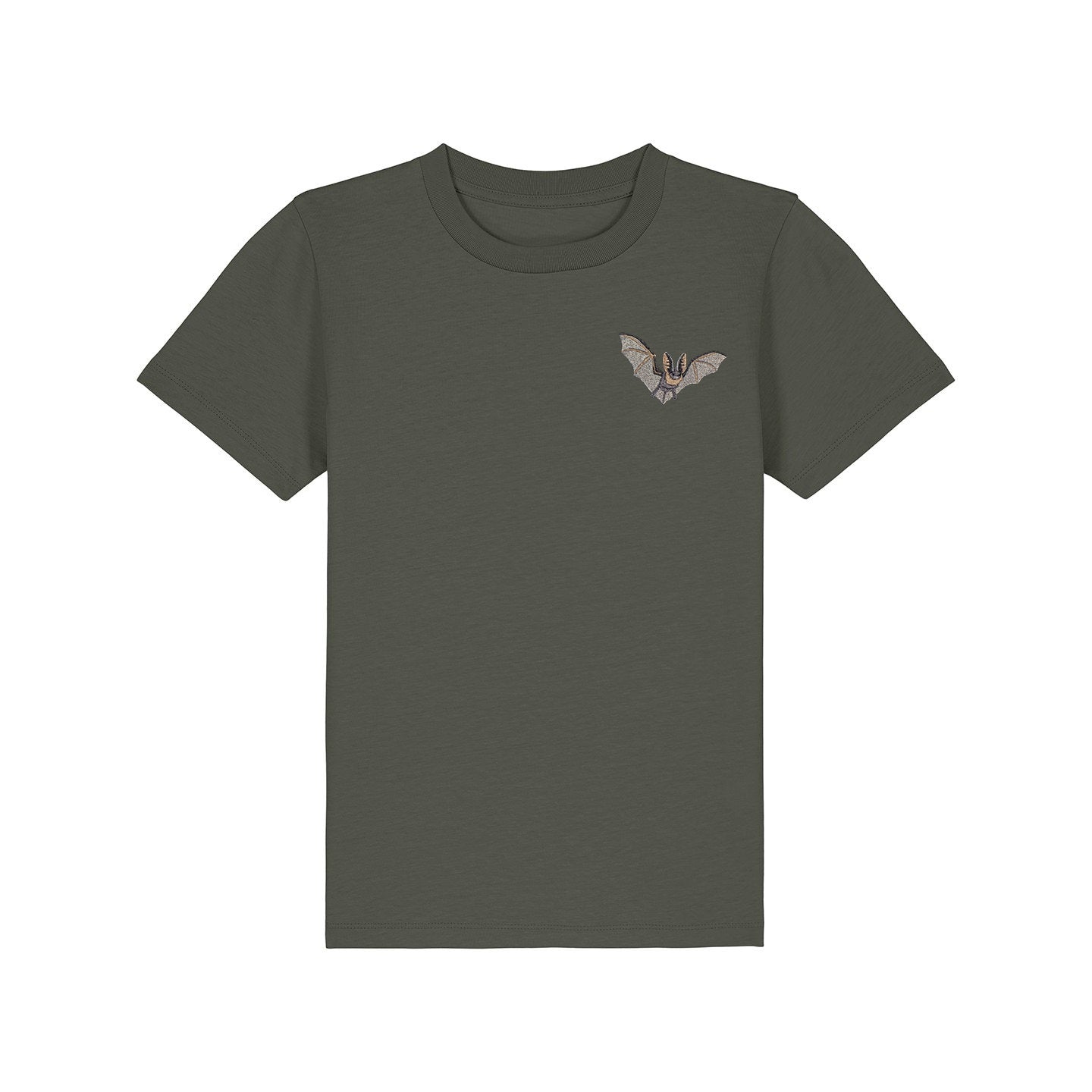 Grey Long-Eared Bat Embroidered Kids T-Shirt
