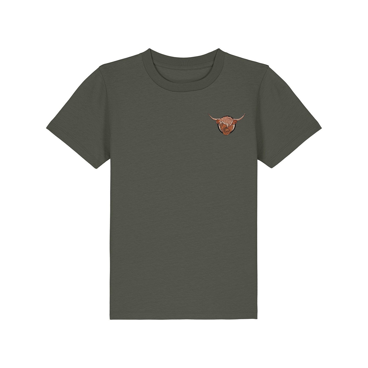Highland Cow Embroidered Kids T-Shirt