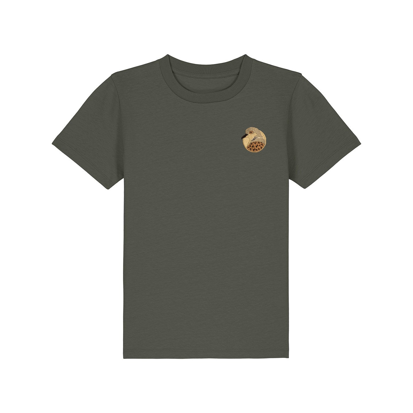 Turtledove Portrait Embroidered Kids T-Shirt