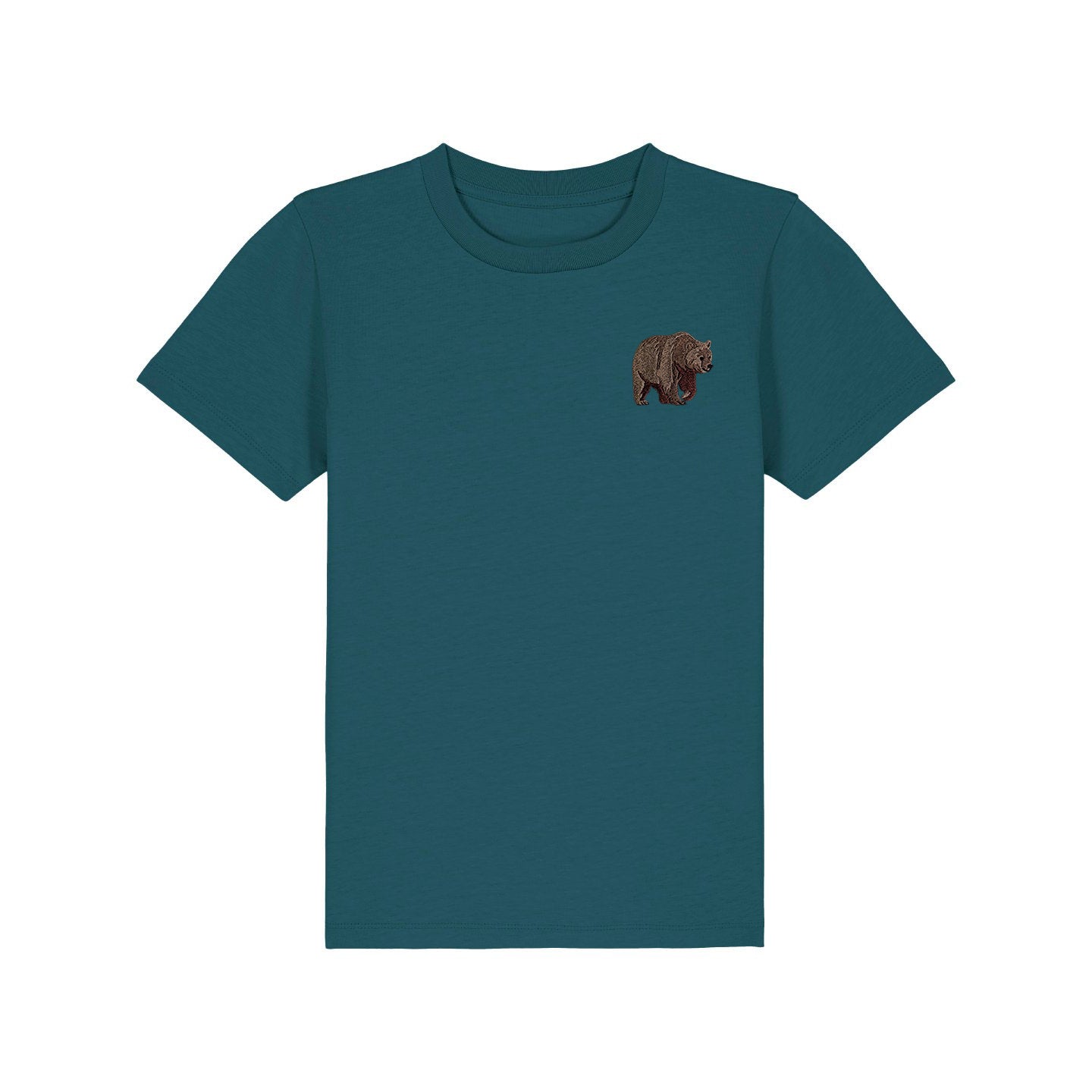 Brown Bear Embroidered Kids T-Shirt