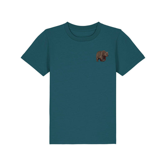 Brown Bear Embroidered Kids T-Shirt