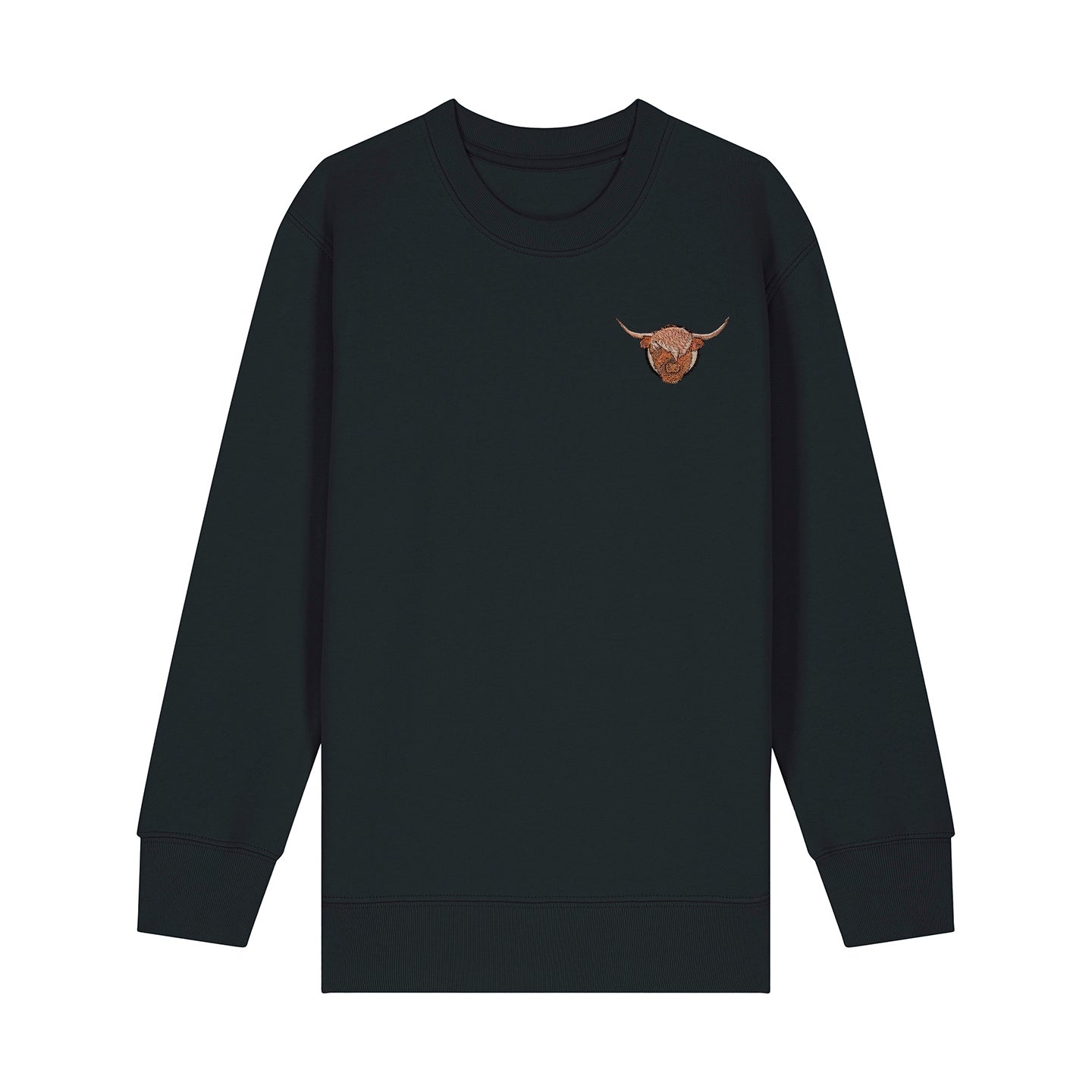 Highland Cow Embroidered Kids Jumper