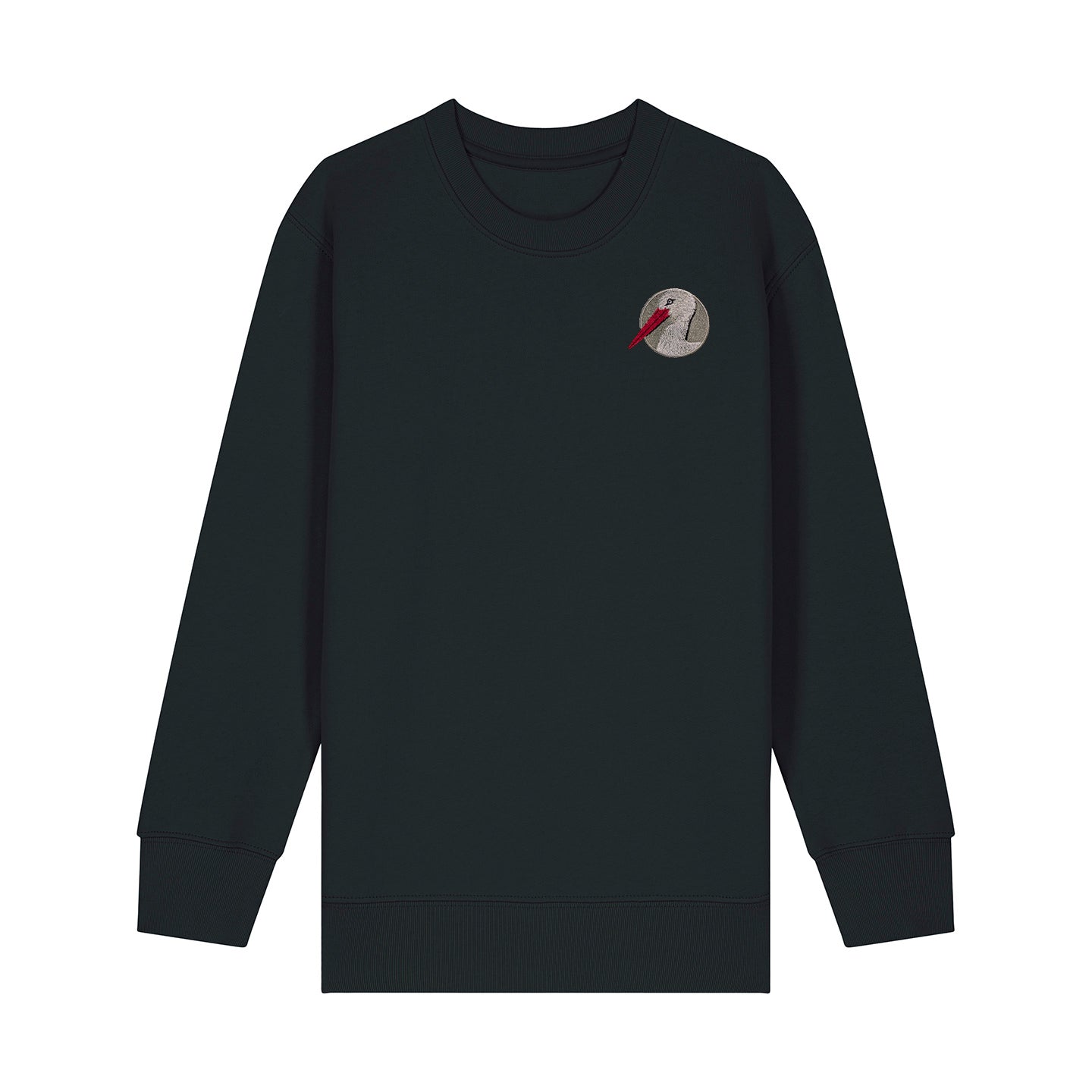 White Stork Portrait Embroidered Kids Jumper