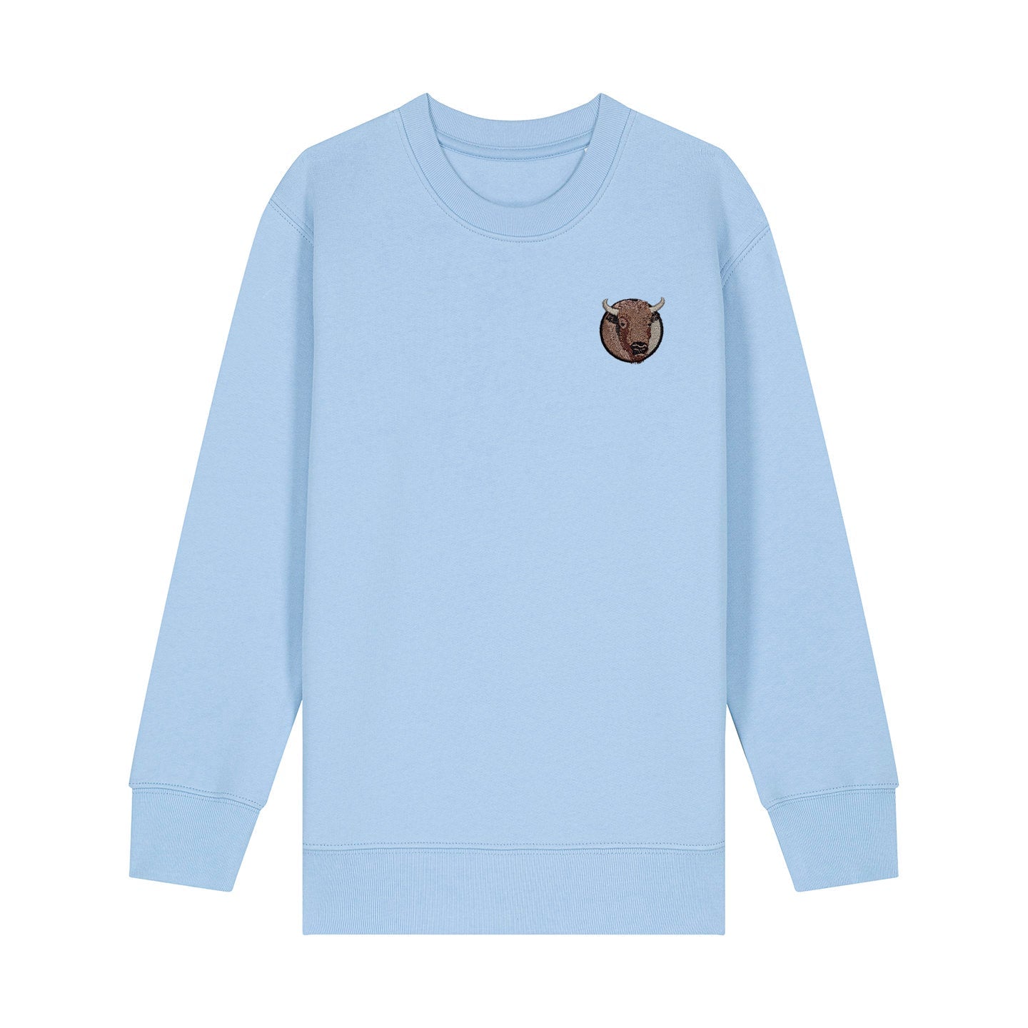 Bison Portrait Embroidered Kids Jumper