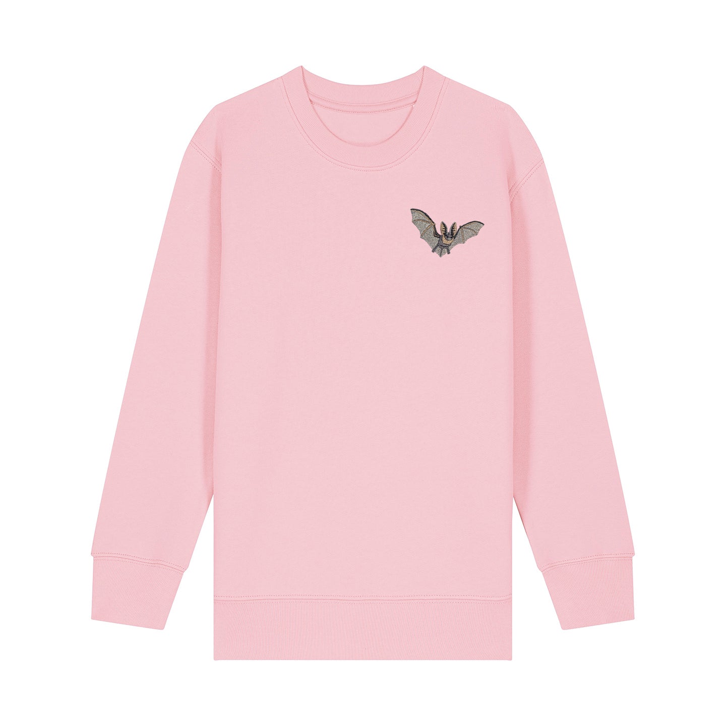 Grey Long-Eared Bat Embroidered Kids Jumper