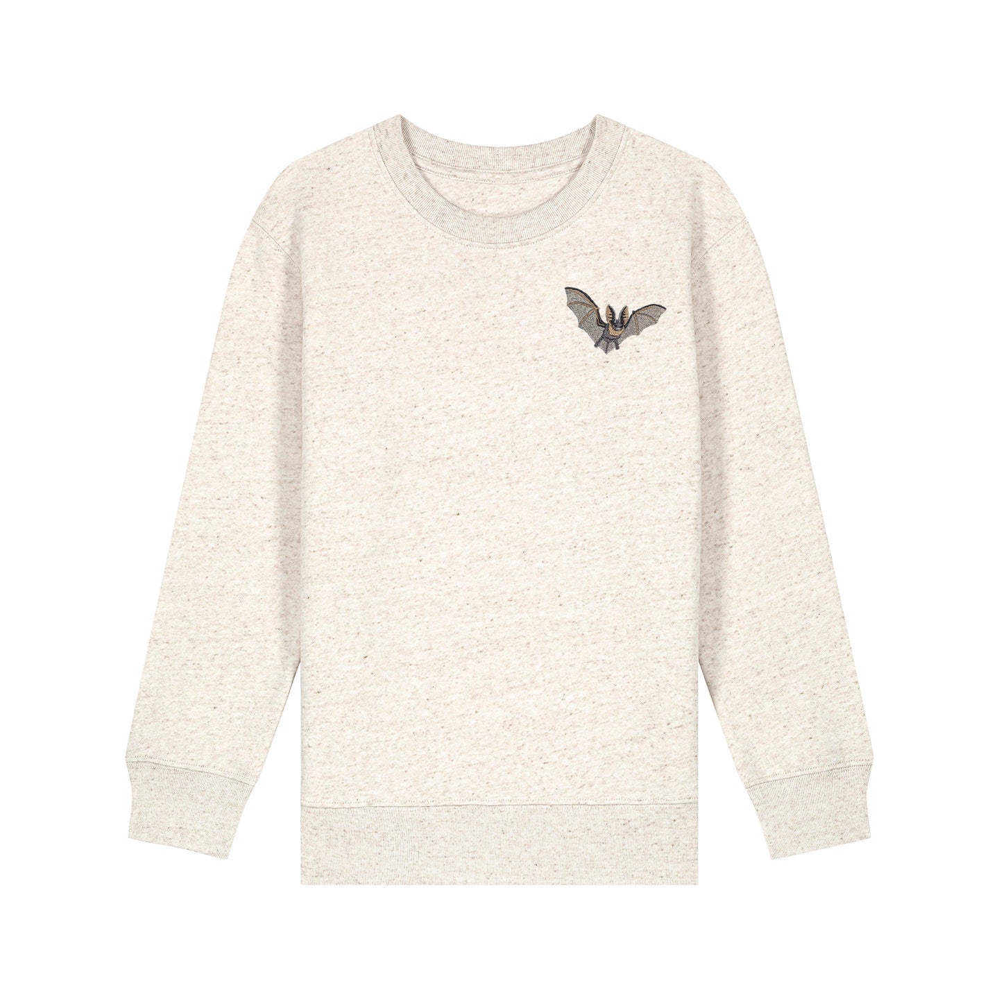 Grey Long-Eared Bat Embroidered Kids Jumper
