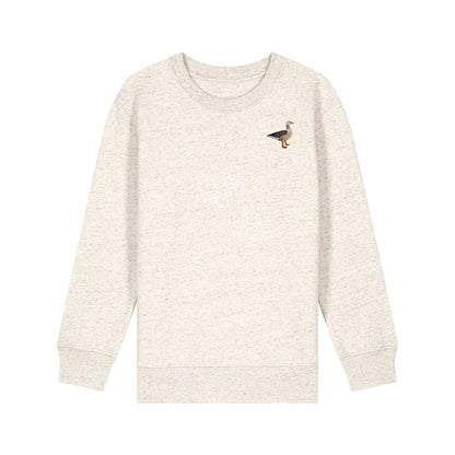 Greylag Goose Embroidered Kids Jumper