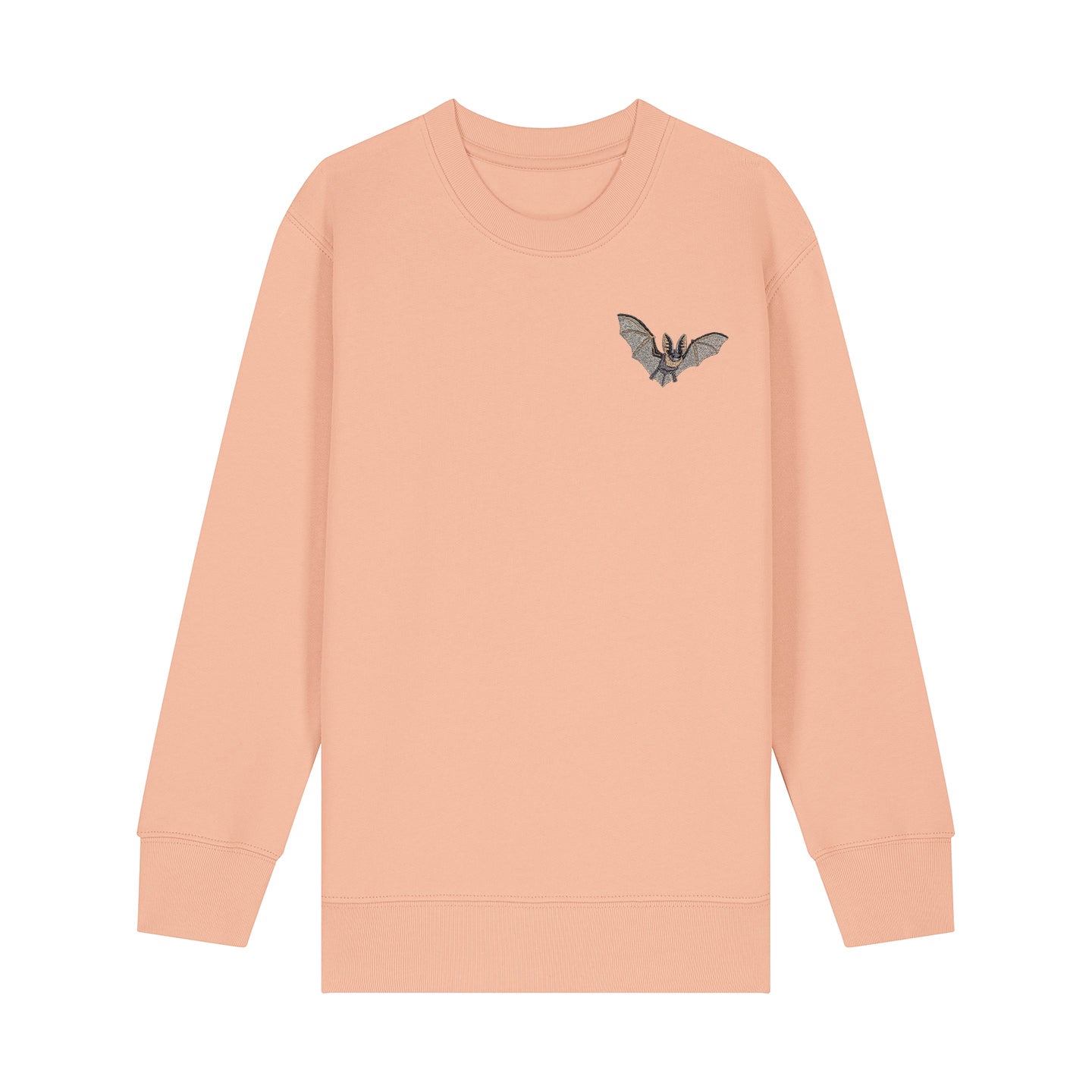 Grey Long-Eared Bat Embroidered Kids Jumper