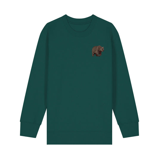 Brown Bear Embroidered Kids Jumper