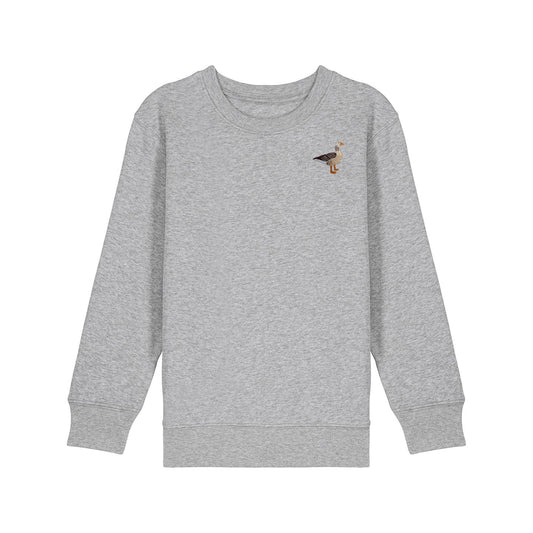 Greylag Goose Embroidered Kids Jumper