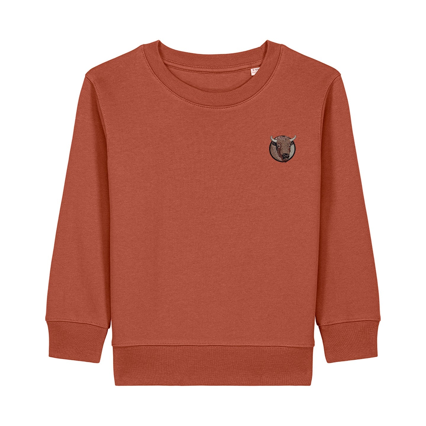 Bison Portrait Embroidered Kids Jumper